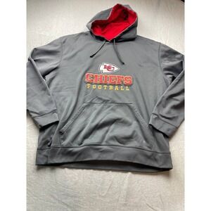 NFL Team Apparel Kansas City Chiefs Pullover Hoodie Sweatshirt XL Gray TX3 Warm